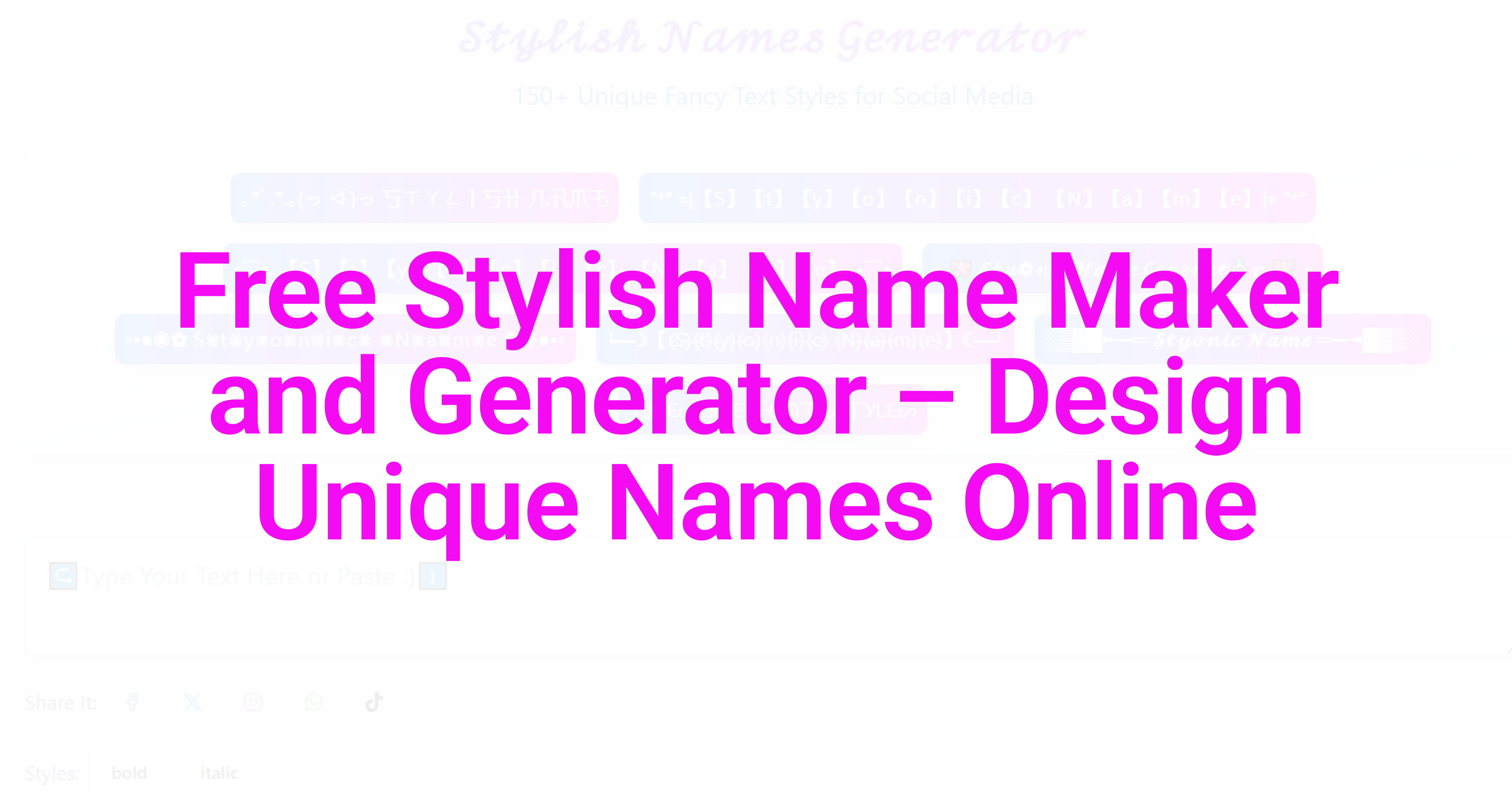 Free Stylish Name Maker and Generator โ Design Unique Names Online