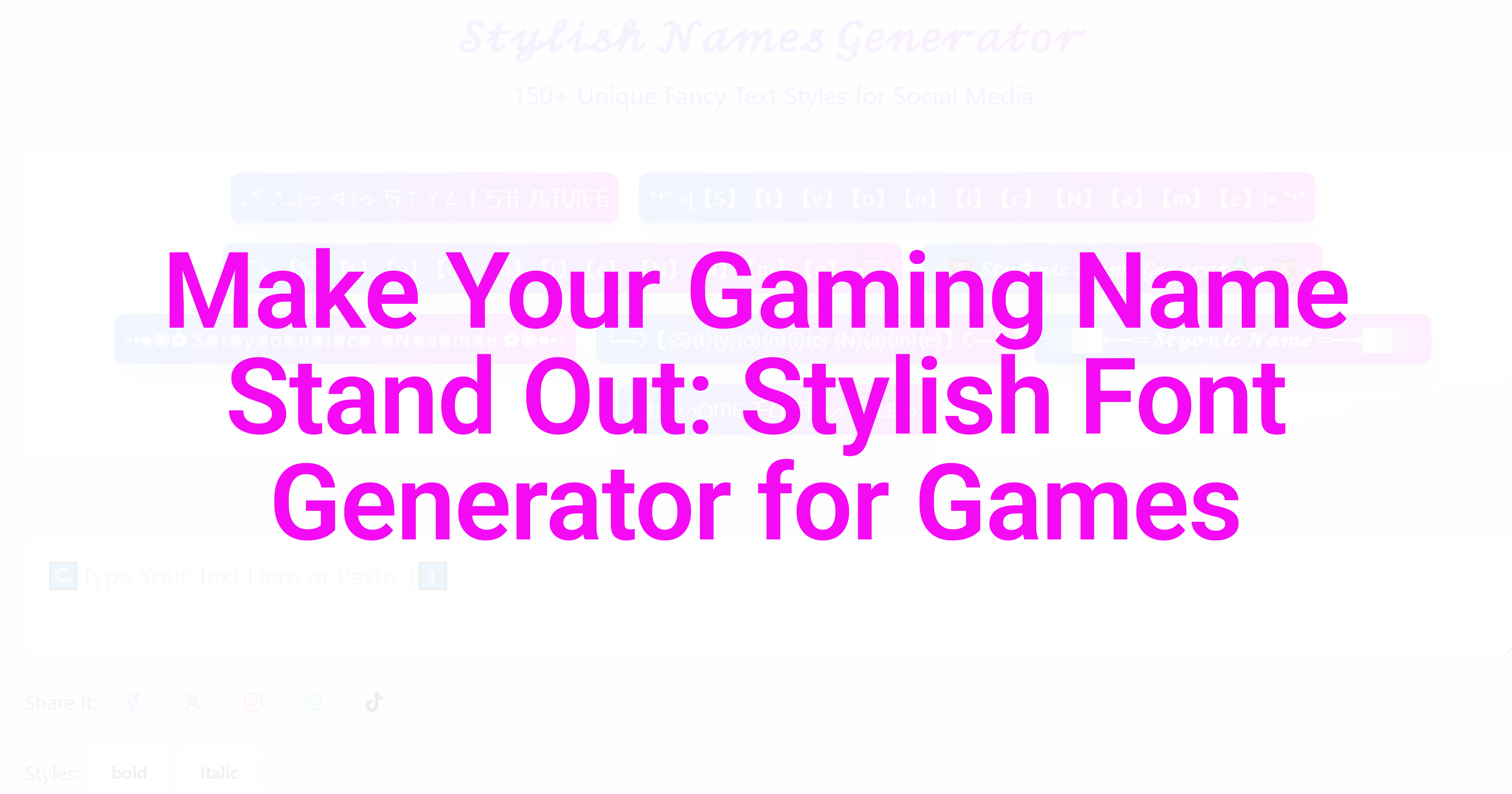 Make Your Gaming Name Stand Out: Stylish Font Generator for Gamers